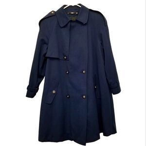 Vintage Wool Trench Coat – Navy Military Cut (Unisex L–XL)